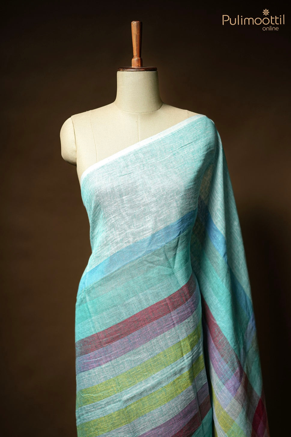 Multicolour Linen saree