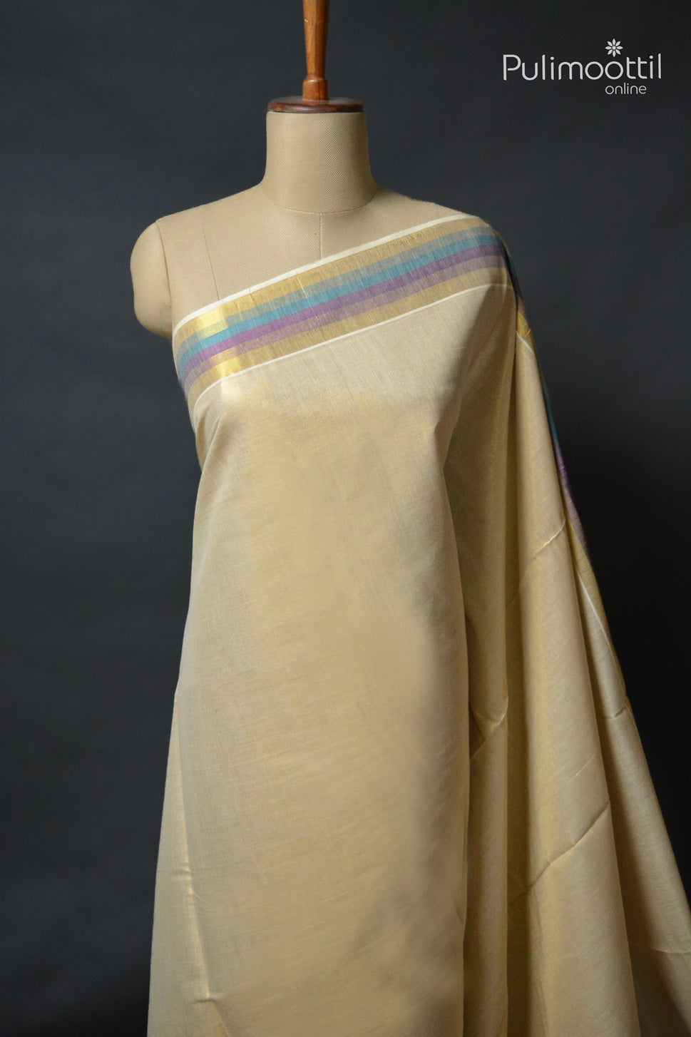 Kerala Traditional Golden Tissue Set Saree