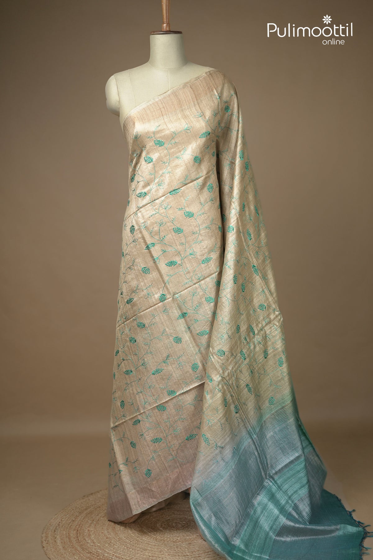 Chikoo Colour Jute Silk Saree