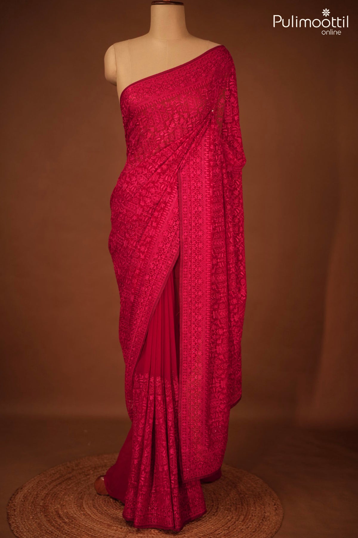 Red Color Georgette Fancy Saree