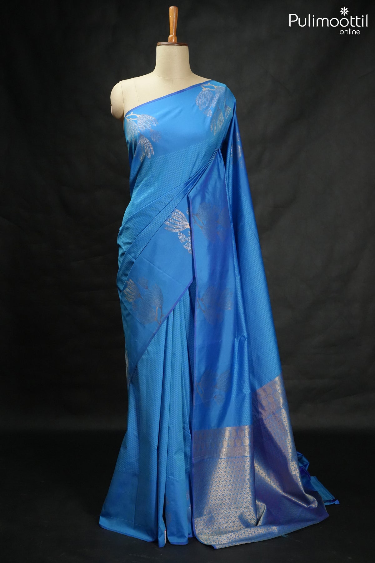 Cerulean Blue Kanchipuram Saree