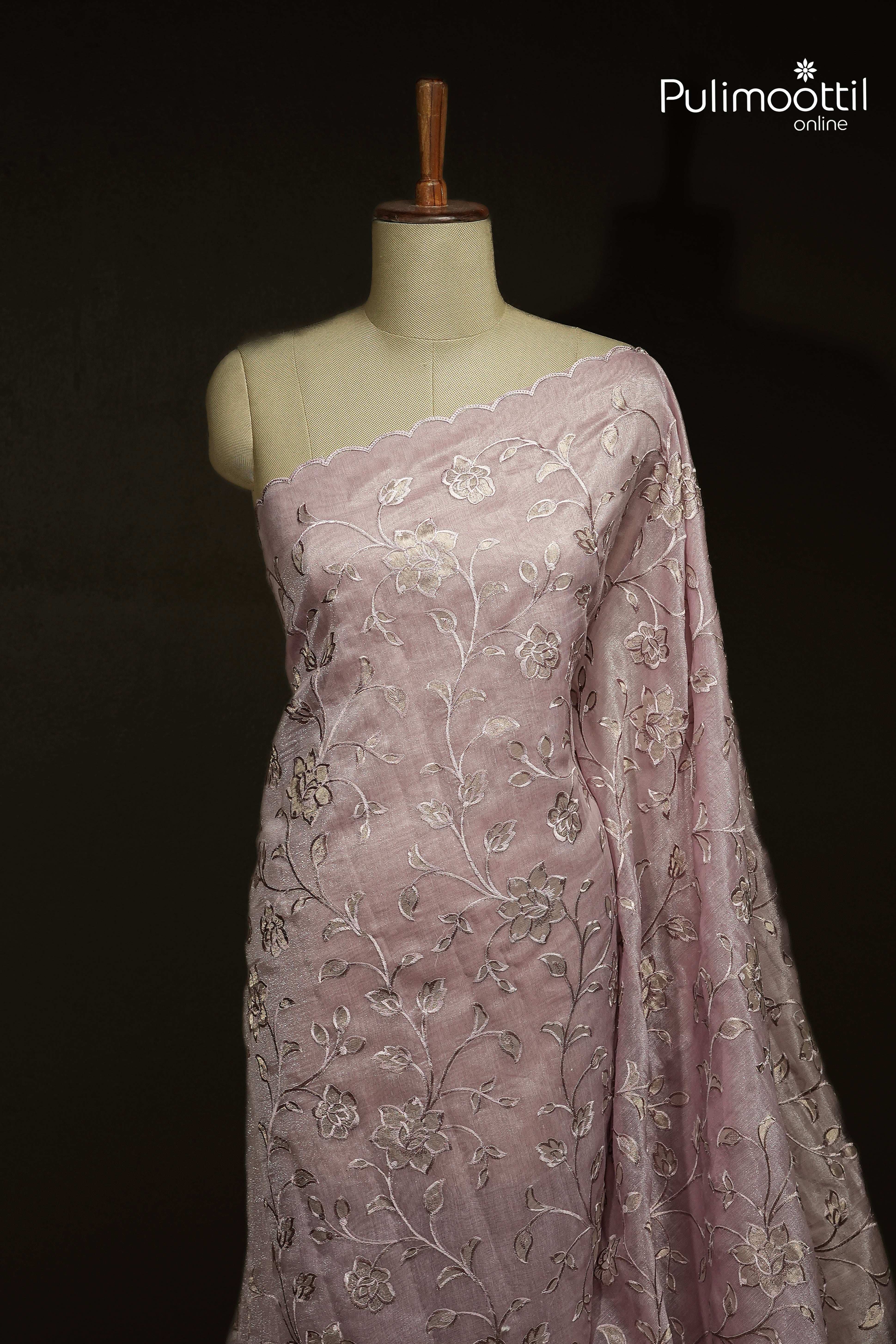 Pastel Pink Colour Organza Fancy Saree
