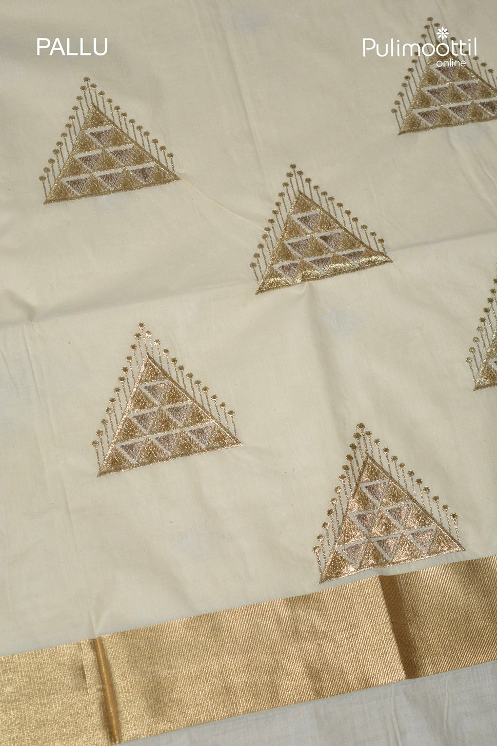 OffWhite Colour Kerala Traditional Cotton Set Saree