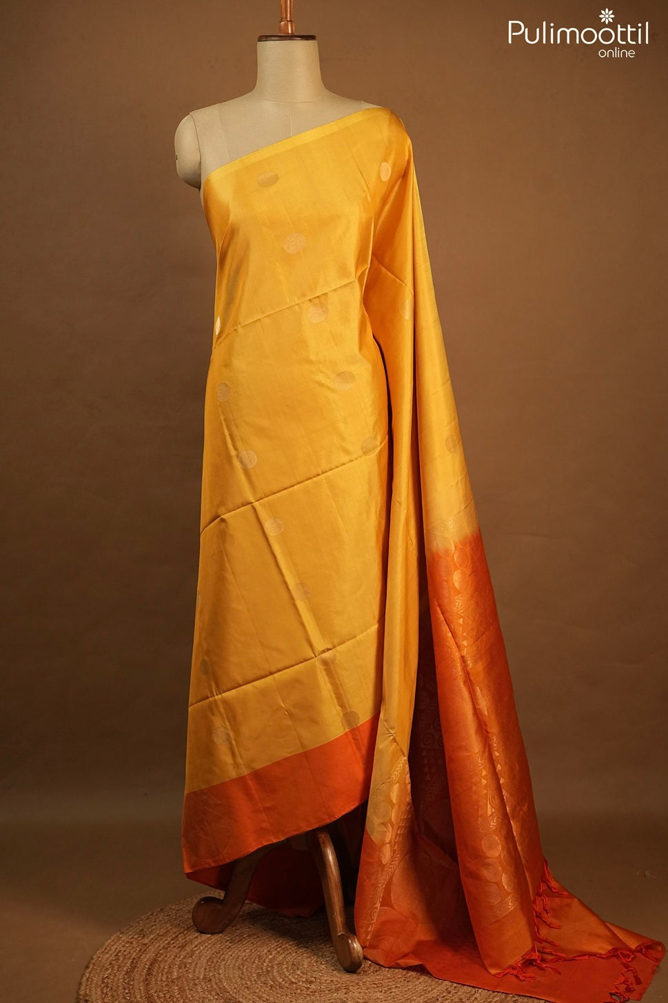 Golden Yellow Kanchipuram Silk Saree