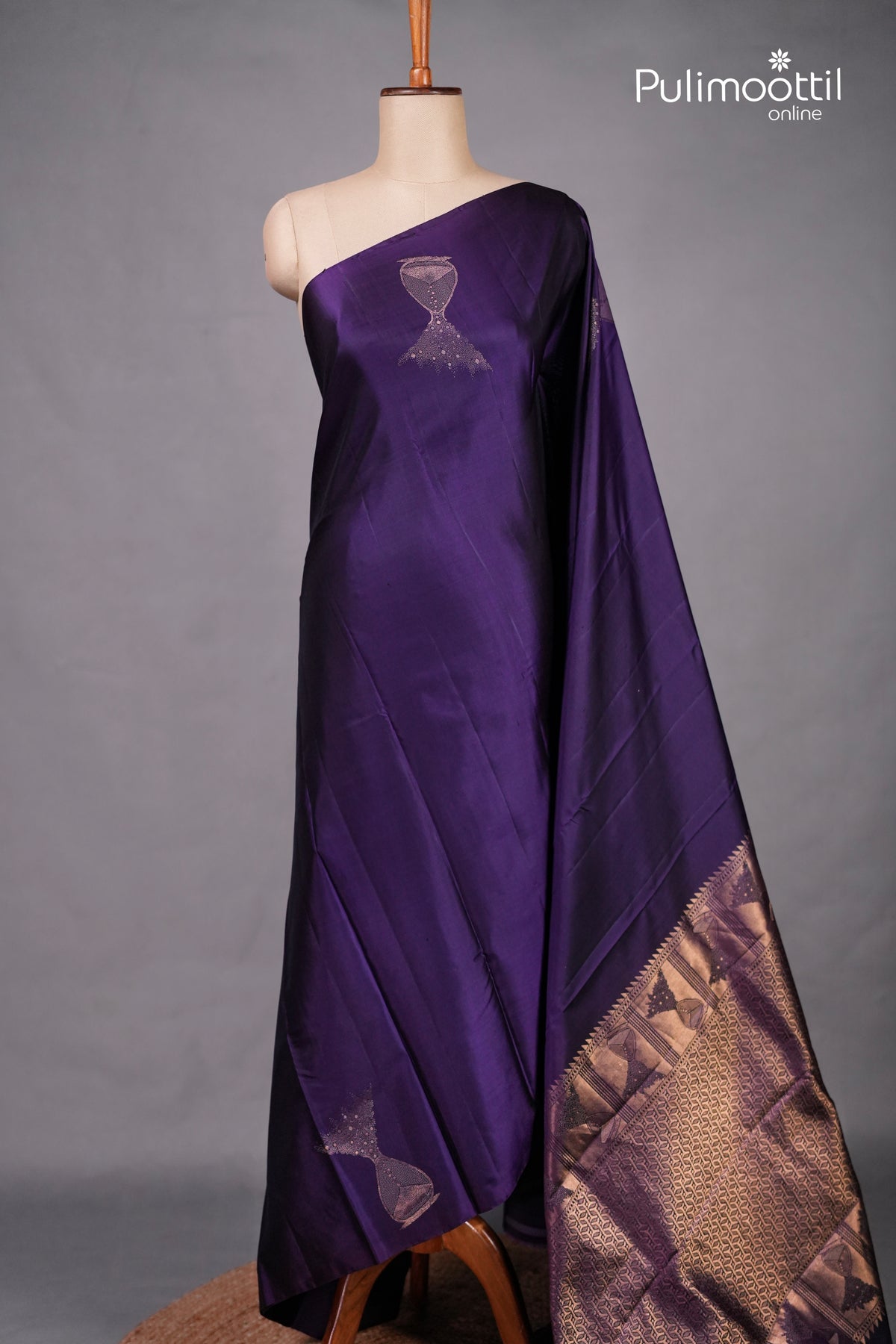 Violet Colour Kanchipuram Soft Silk Saree