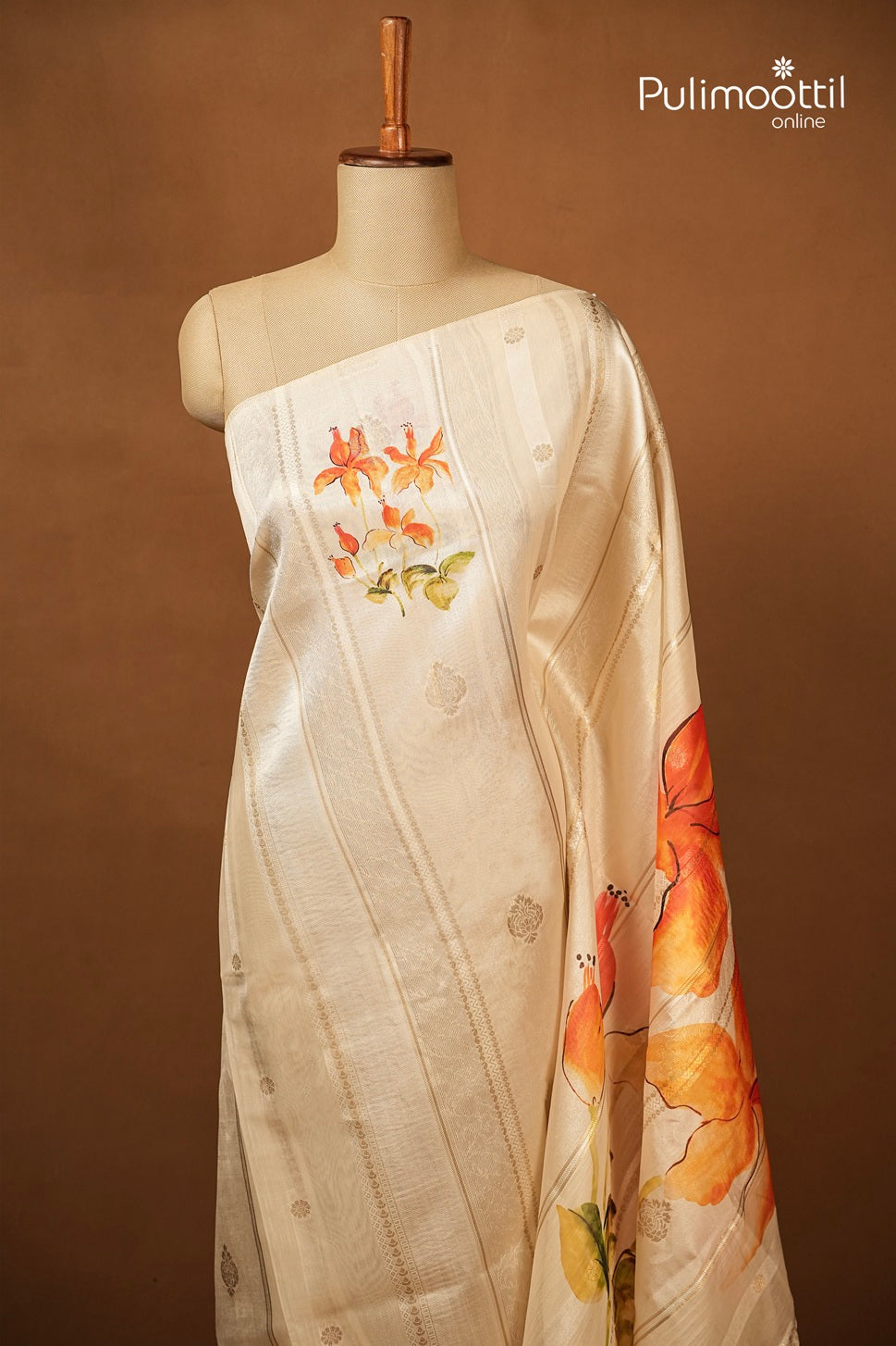 Offwhite Colour Organza Traditional Saree