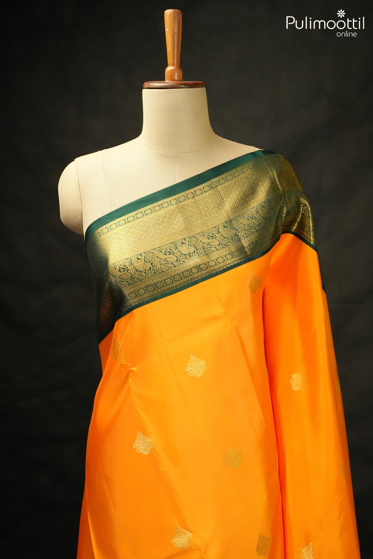 Turmeric Yellow Kanchipuram Designer Saree
