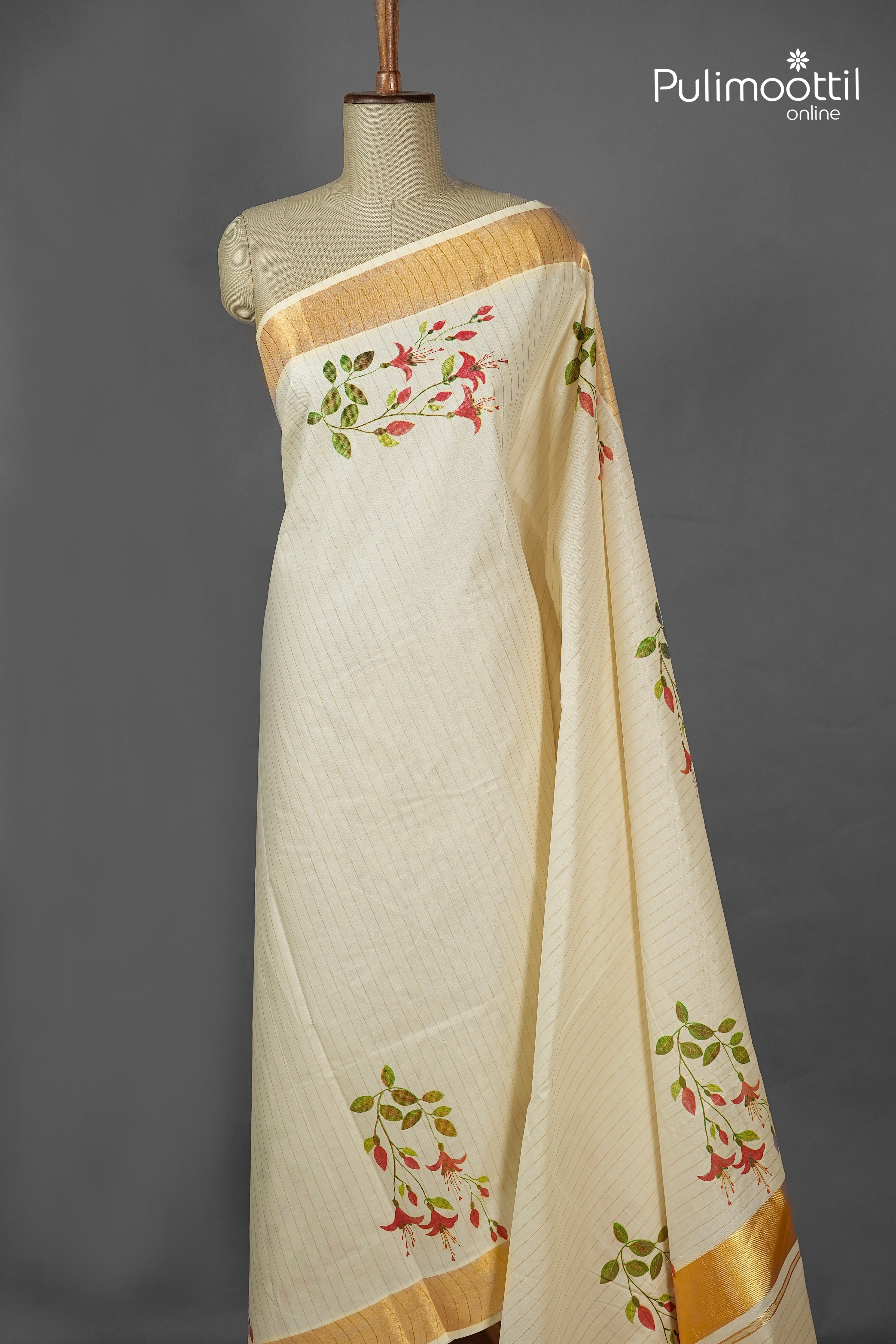 Offwhite Colour Kerala Traditional Cotton Set Saree