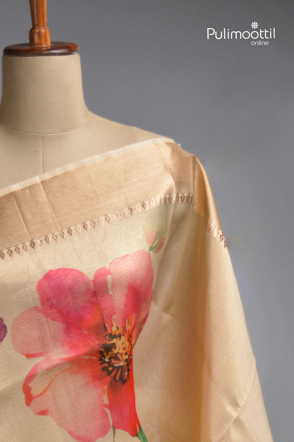 Light Golden Tissue Organza Traditional Saree
