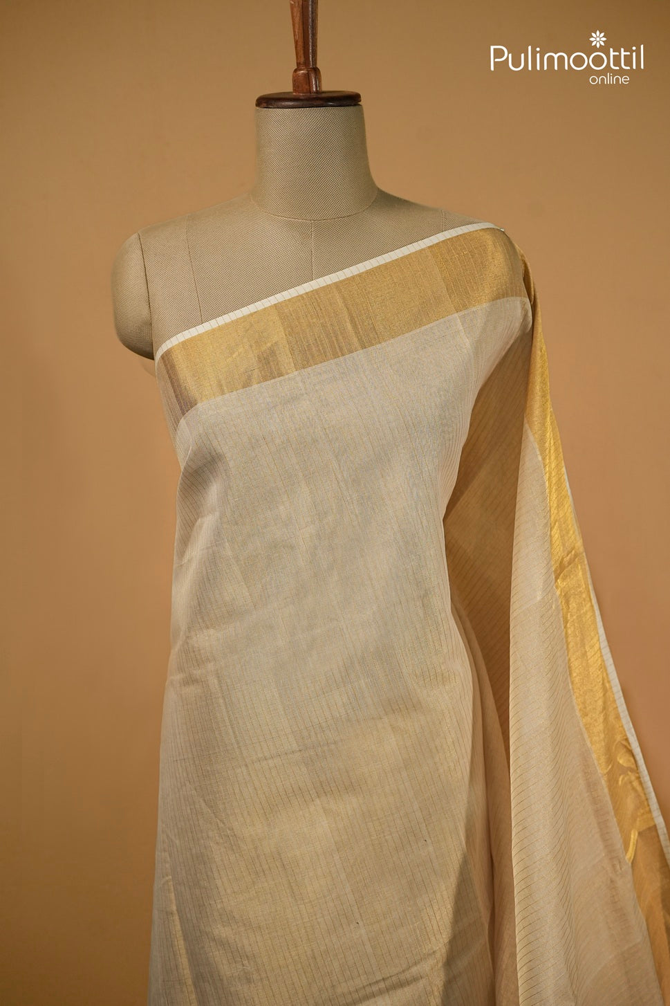 Kerala Traditional Golden Tissue Handloom Set Saree
