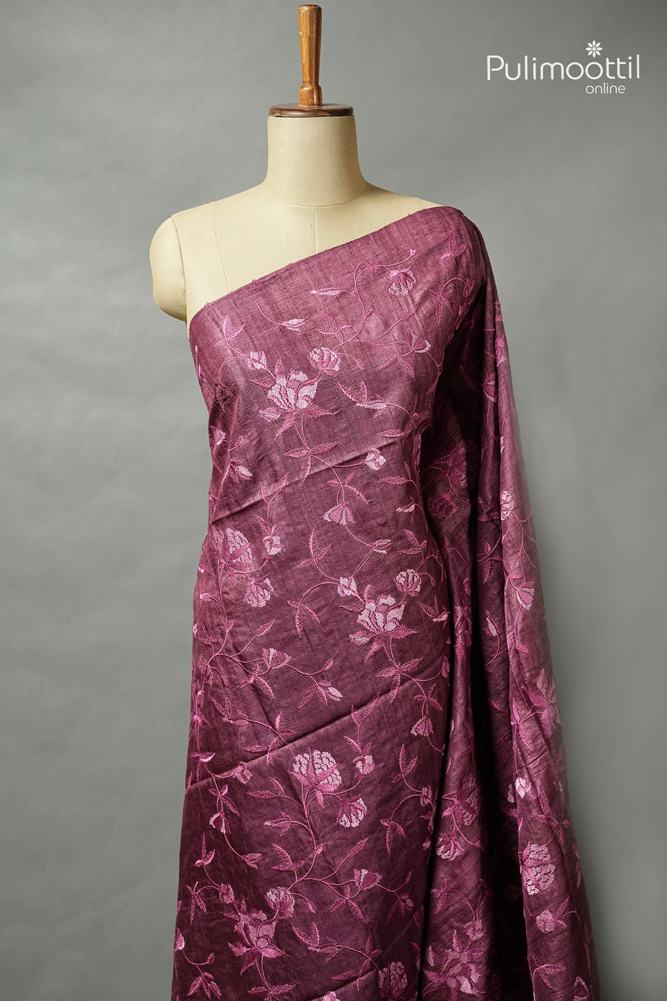 Onion Pink Colour Jute Silk Saree