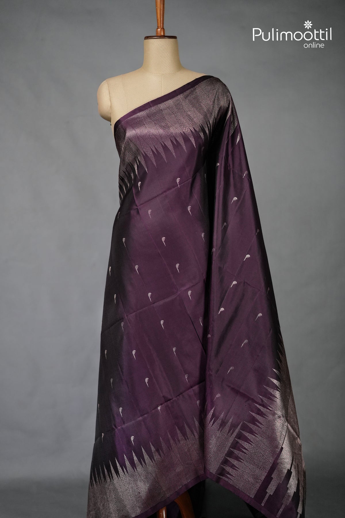 Dark Violet Colour Kanchipuram Soft Silk Saree