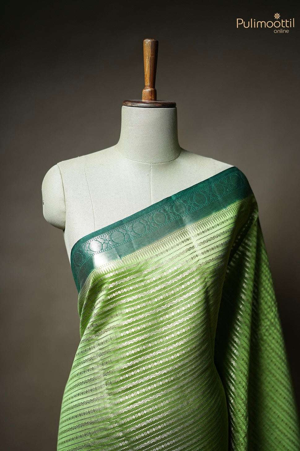Light Green Colour Chiniya Silk Saree.