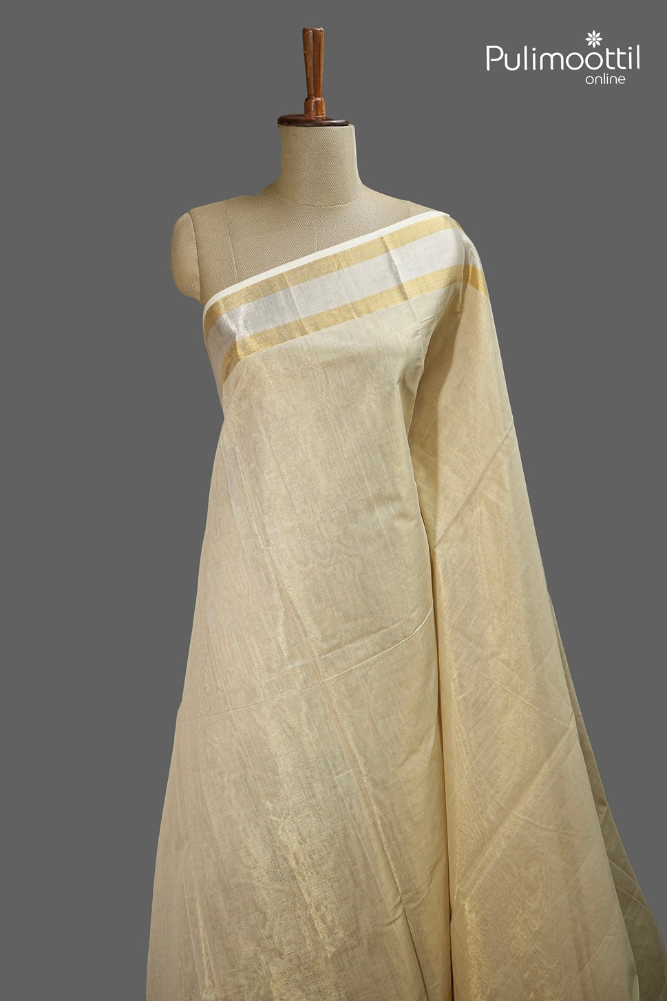 Kerala Traditional Golden Tissue Handloom Saree
