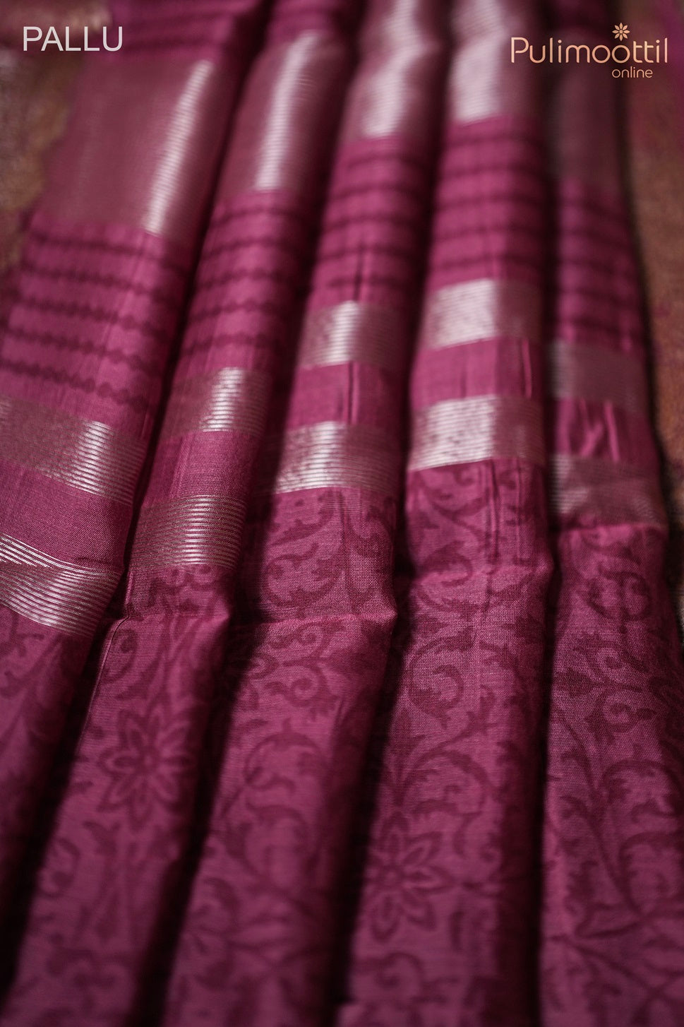 Onion Pink Colour Chanderi Saree.