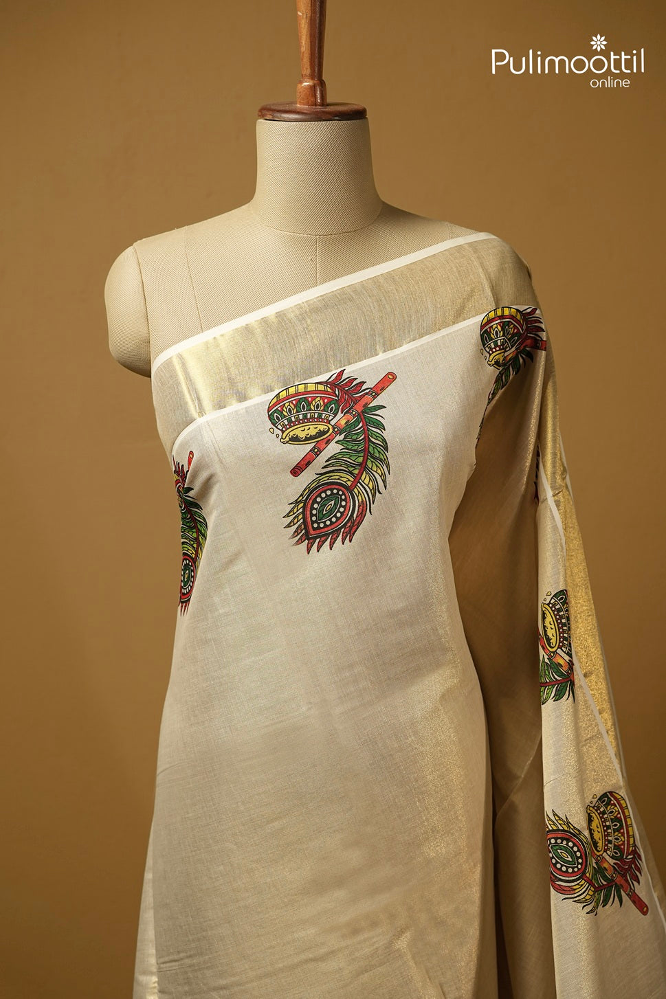 Kerala Traditional Golden Tissue Set Saree