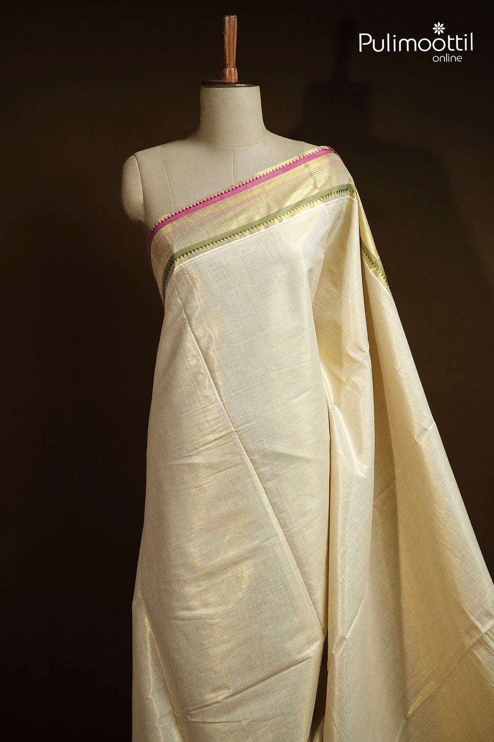 Kerala Traditional Golden Tissue Set Saree
