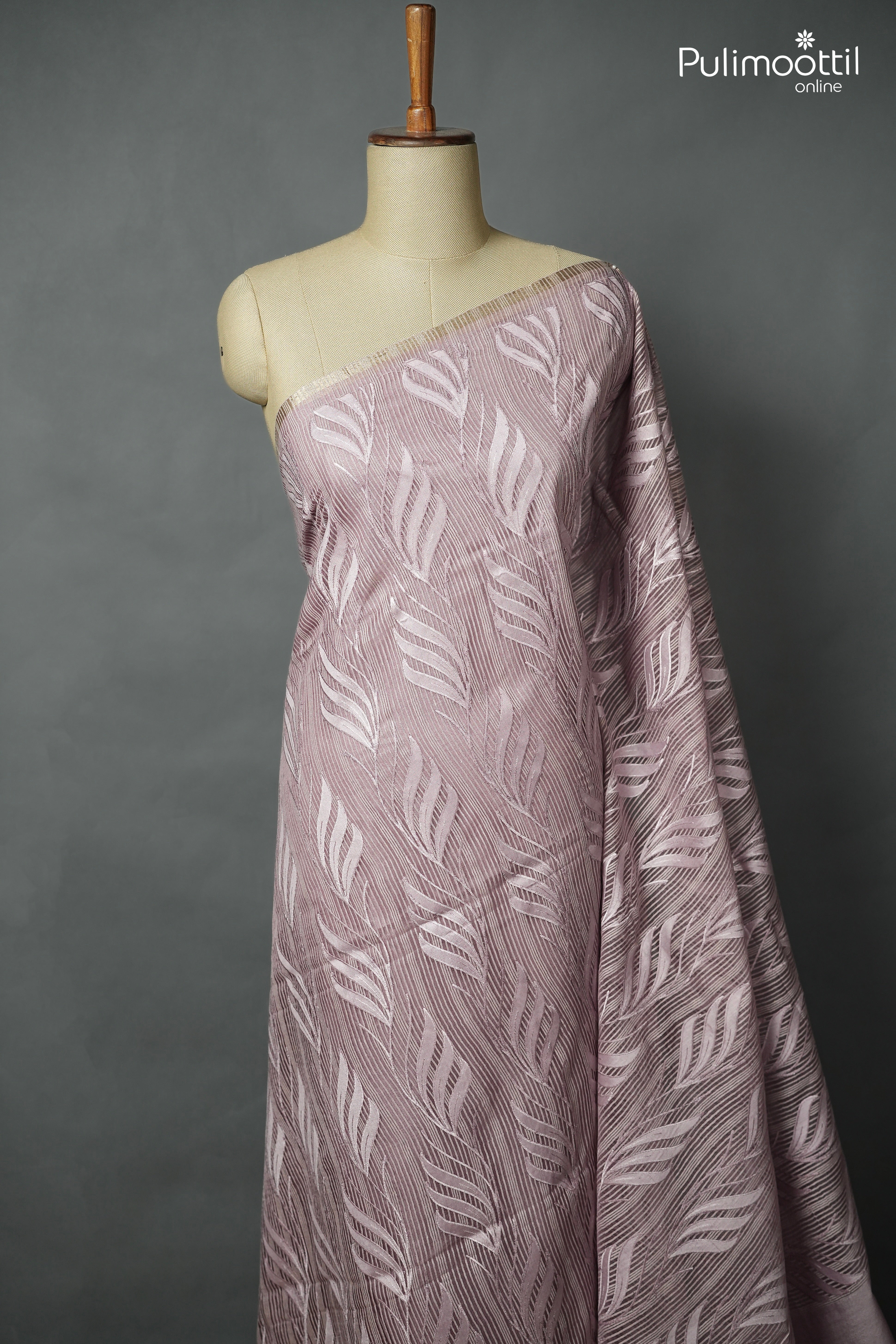 Lavender Colour Semi Tussar Saree