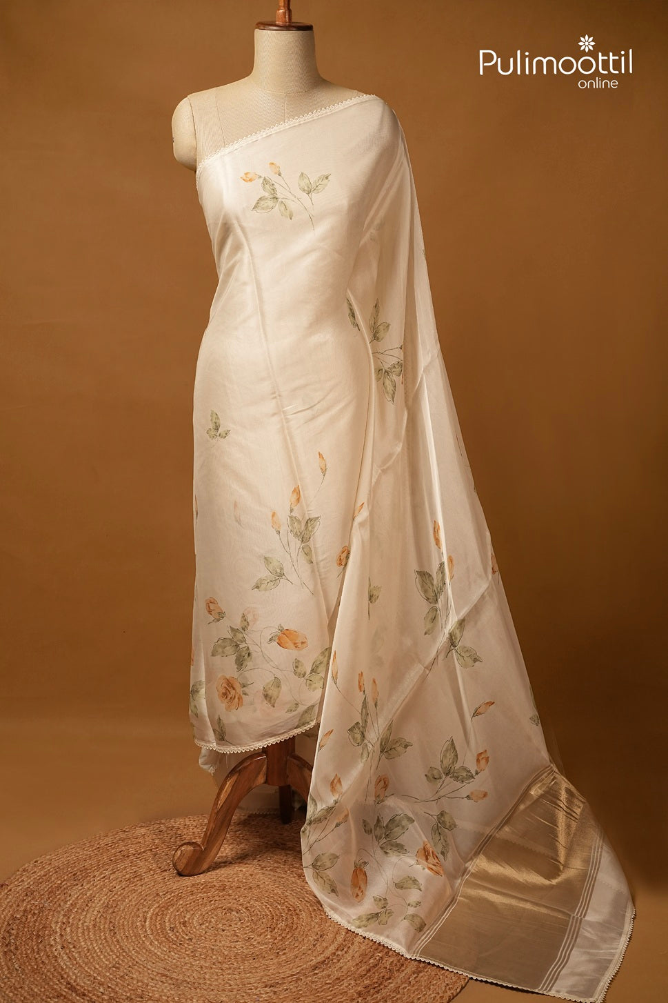 Offwhite Colour Organza Traditional Saree