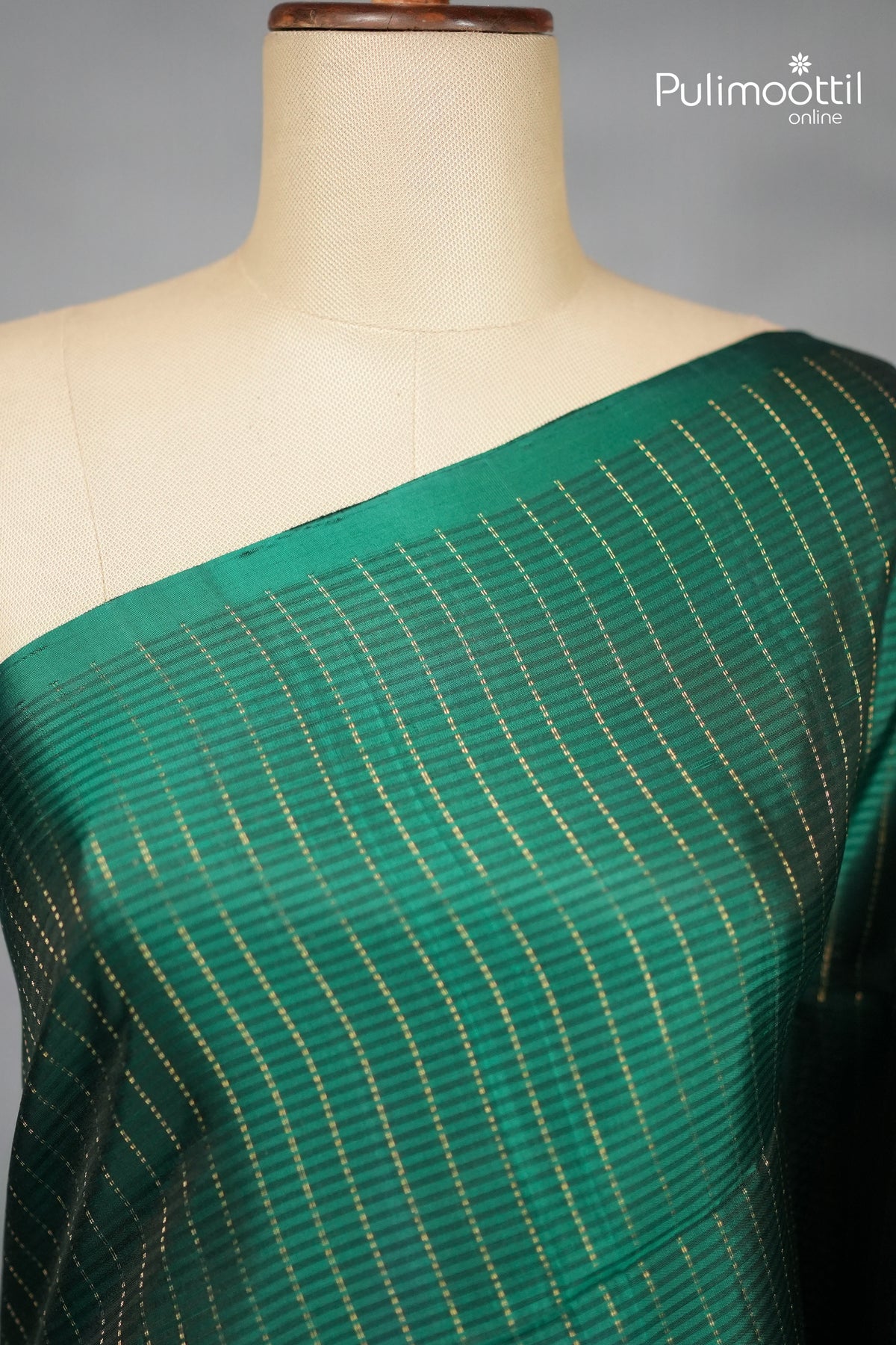 Peacock Green Colour Kanchipuram Soft Silk Saree