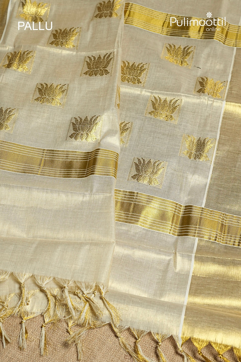 Kerala Traditional Golden Tissue Set Saree