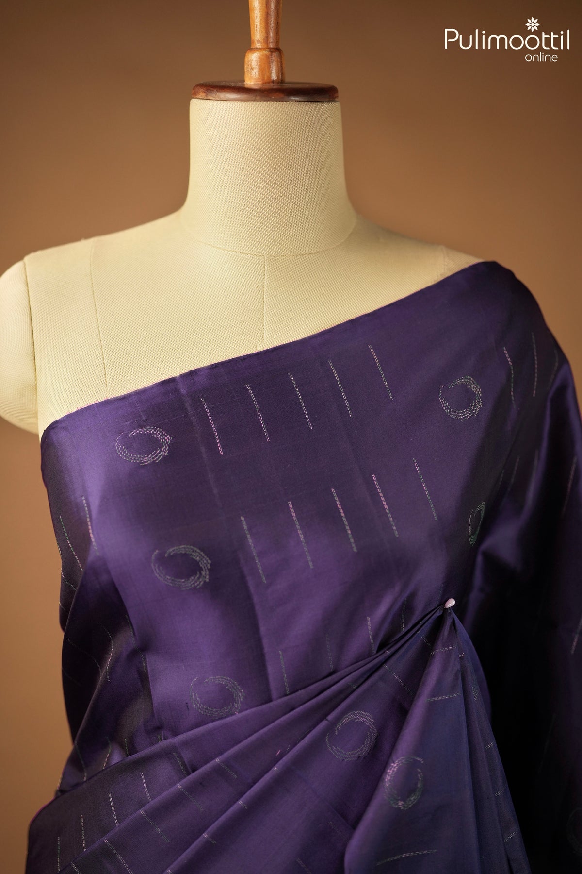 Dark Violet Color Kanchipuram Soft Silk Saree