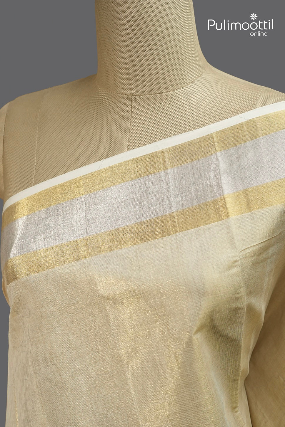 Kerala Traditional Golden Tissue Handloom Saree