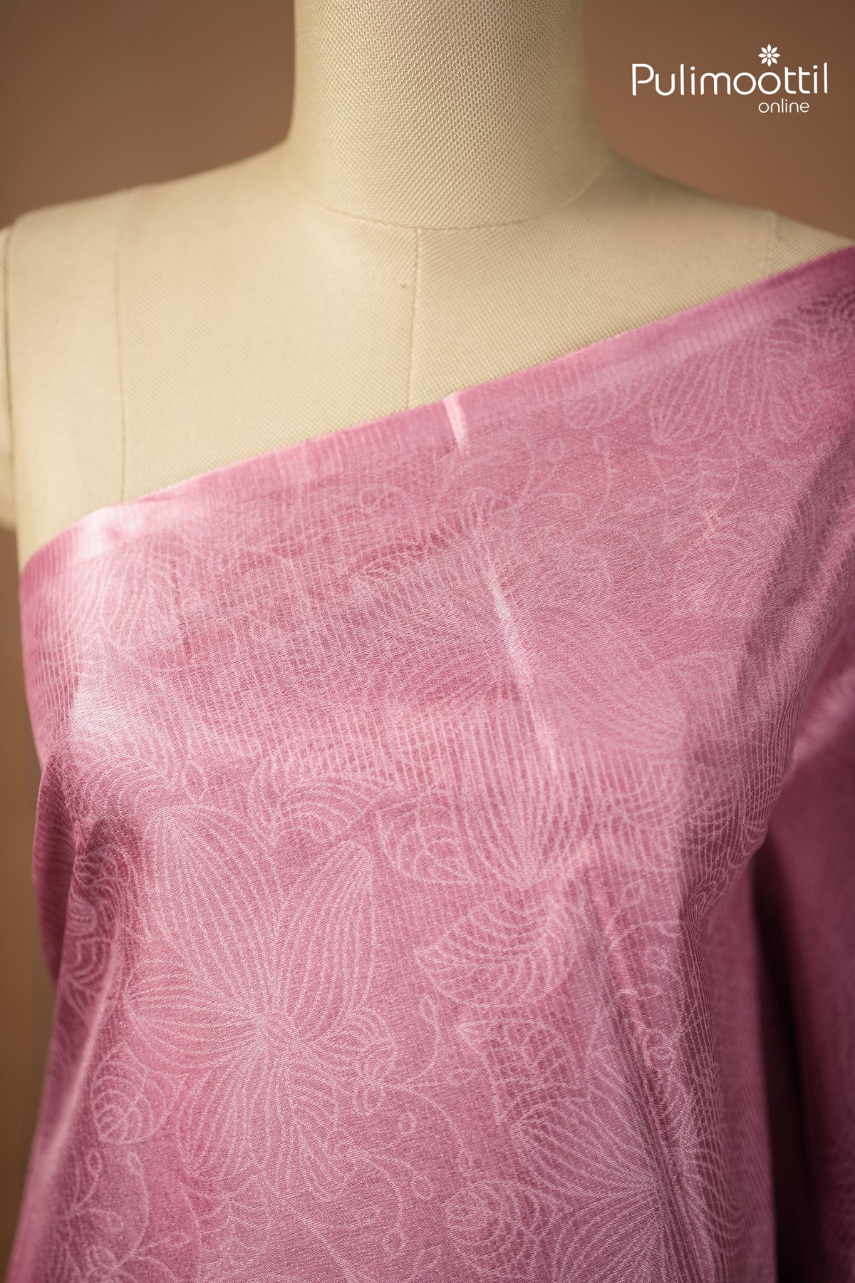 Onion Pink Colour Tussar Silk Saree