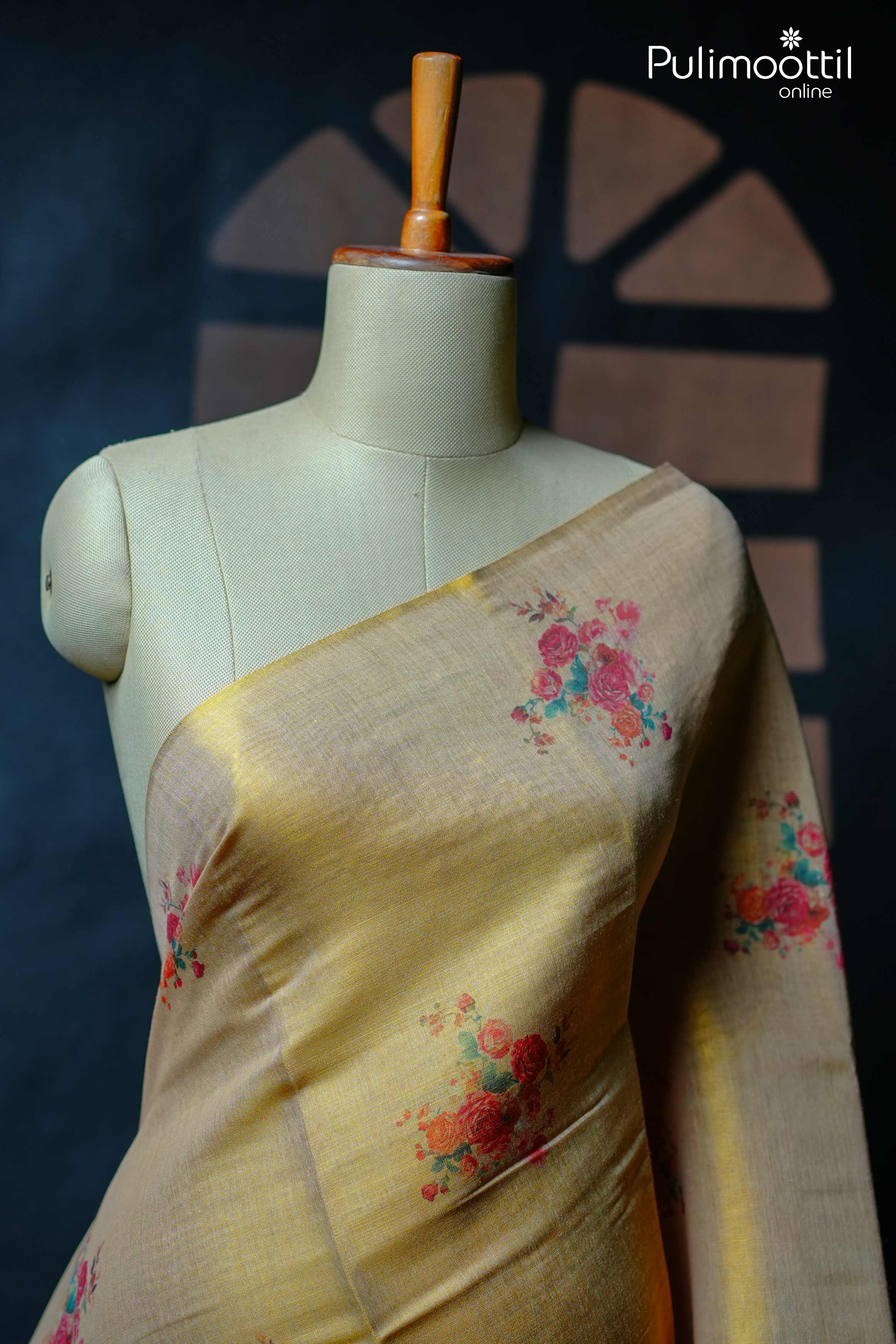 Golden Tissue Kerala Traditional Set Saree.