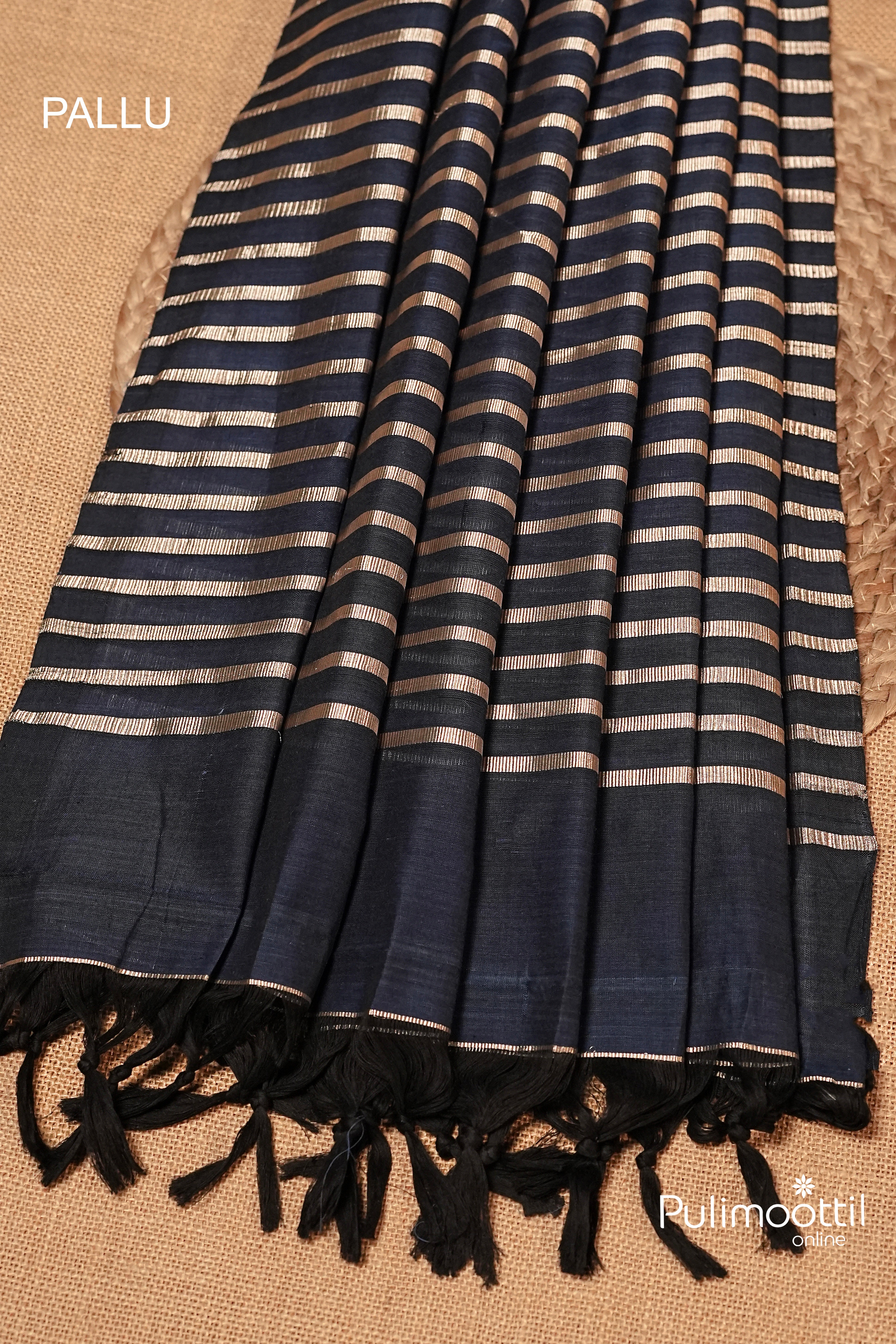 Midnight Colour Handloom Cotton Saree