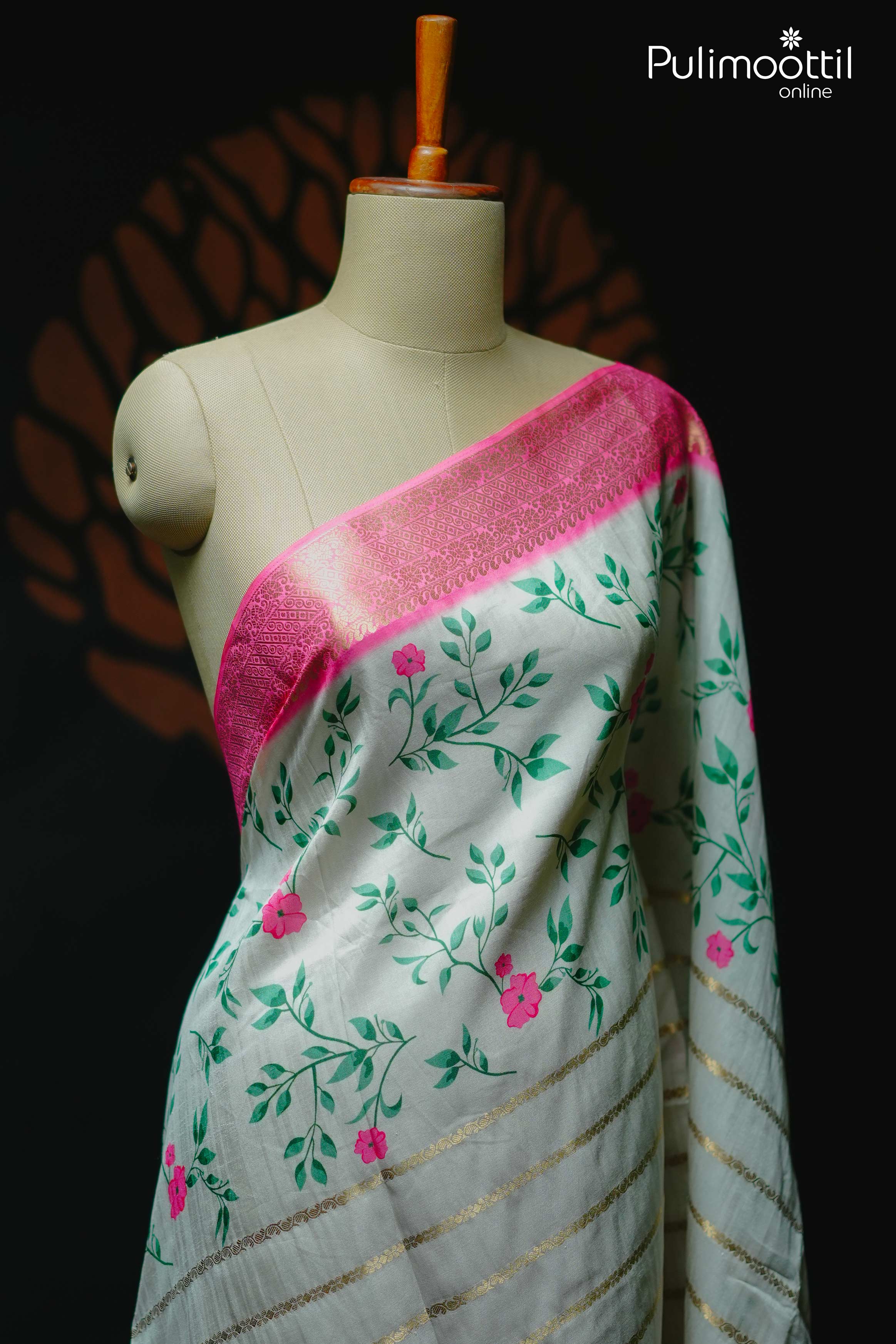 Off White Colour Semi Tussar Silk Saree.