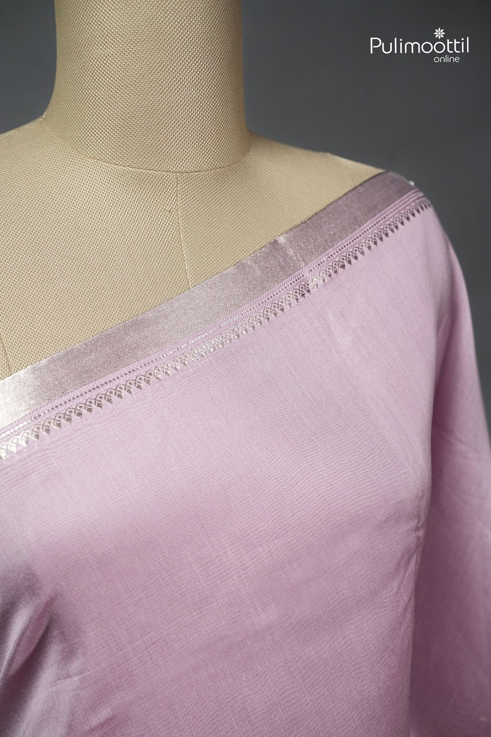 Lavender Colour Semi Chanderi Saree