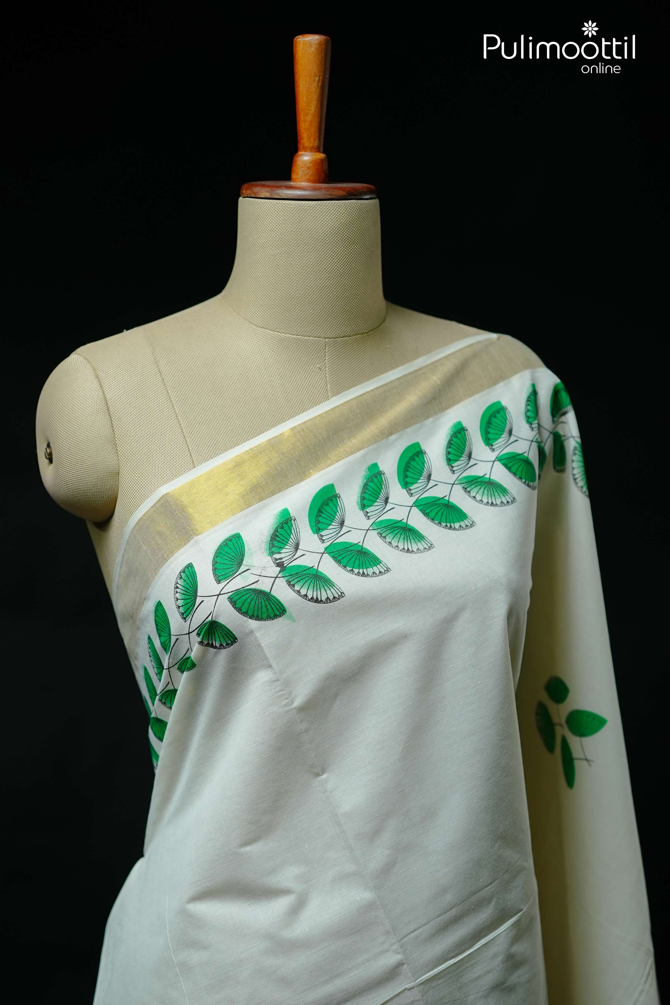 Off White Colour Kerala Set Saree.