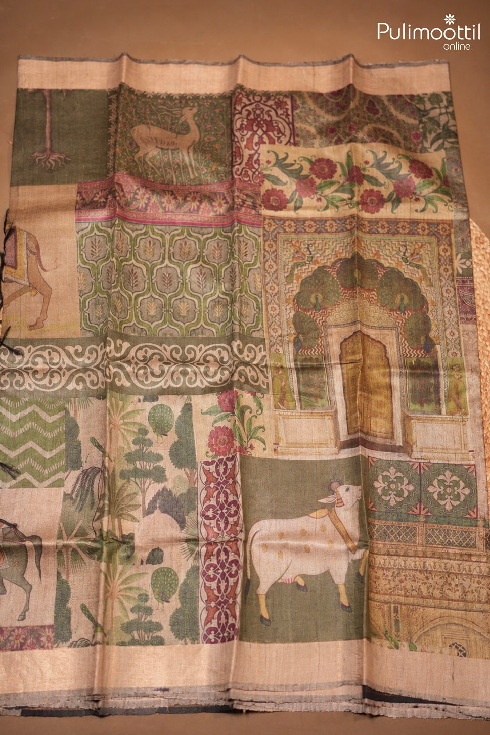 Multicolor Jute Silk Saree