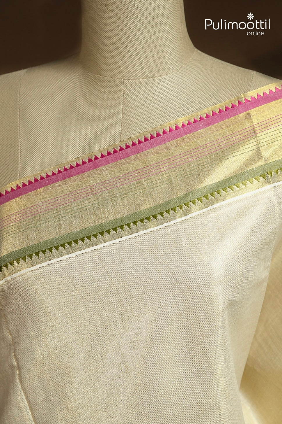Kerala Traditional Golden Tissue Set Saree