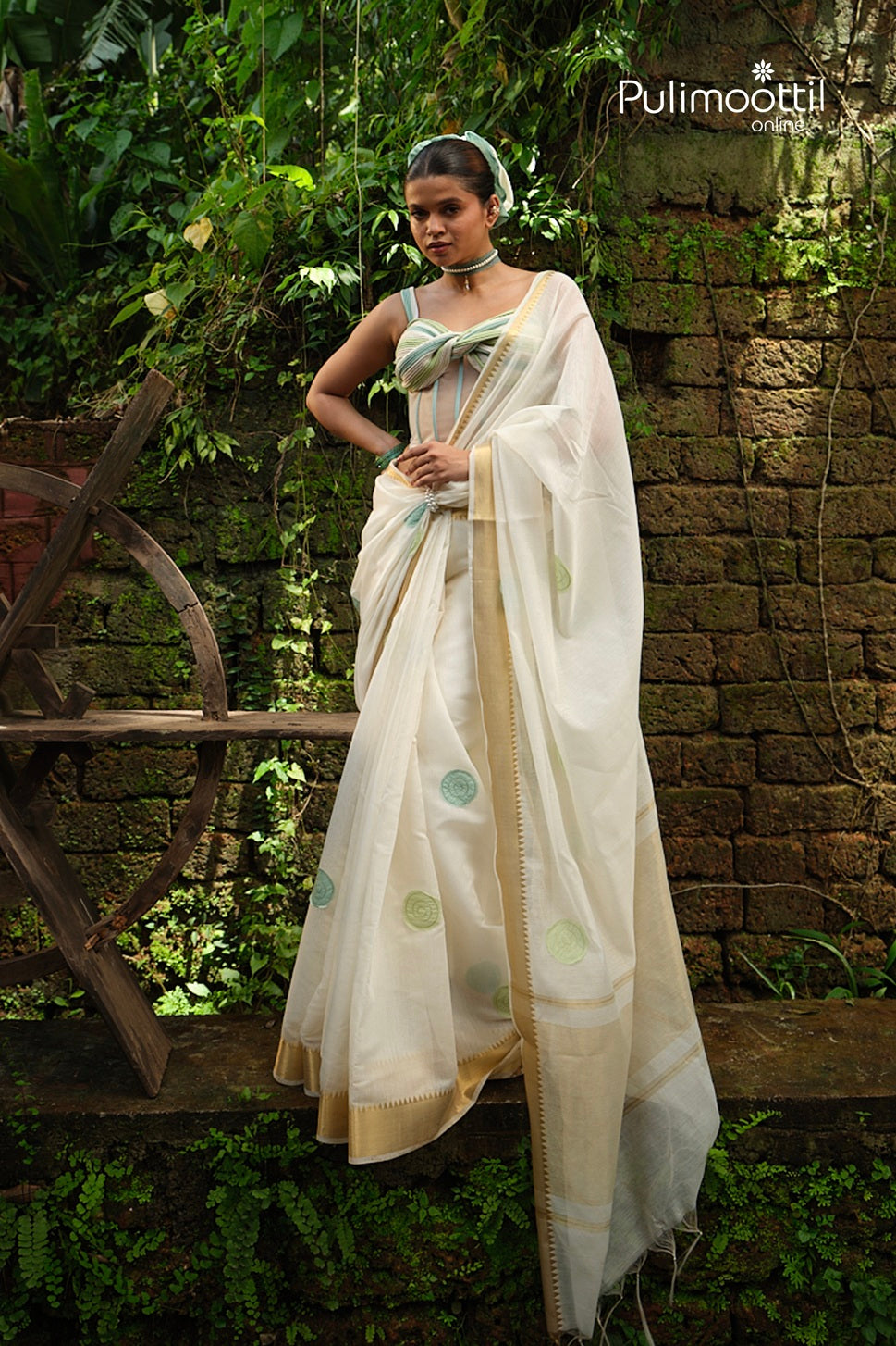 Offwhite Colour Cotta Chanderi Saree