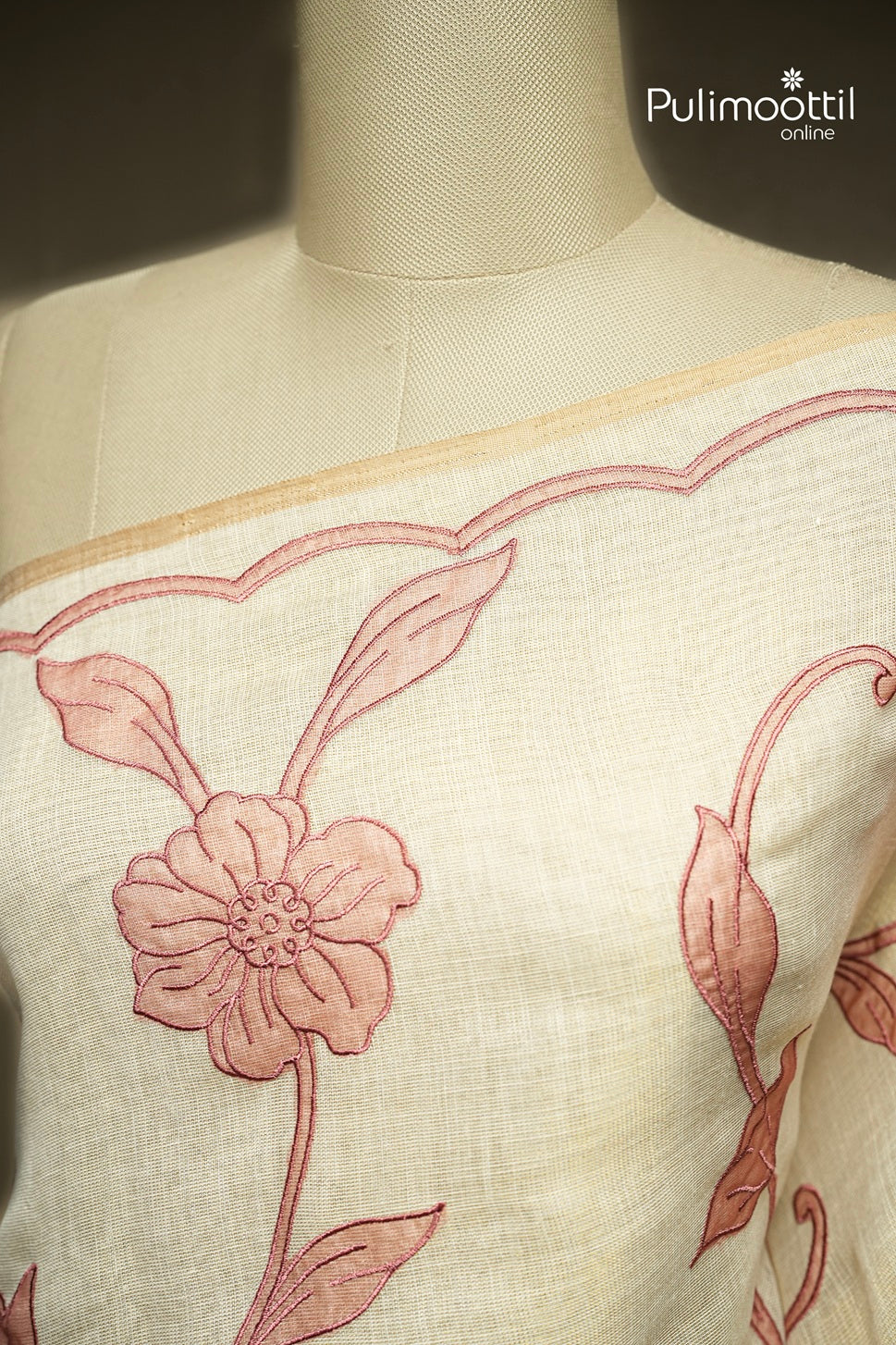 Golden Tissue Linen Saree