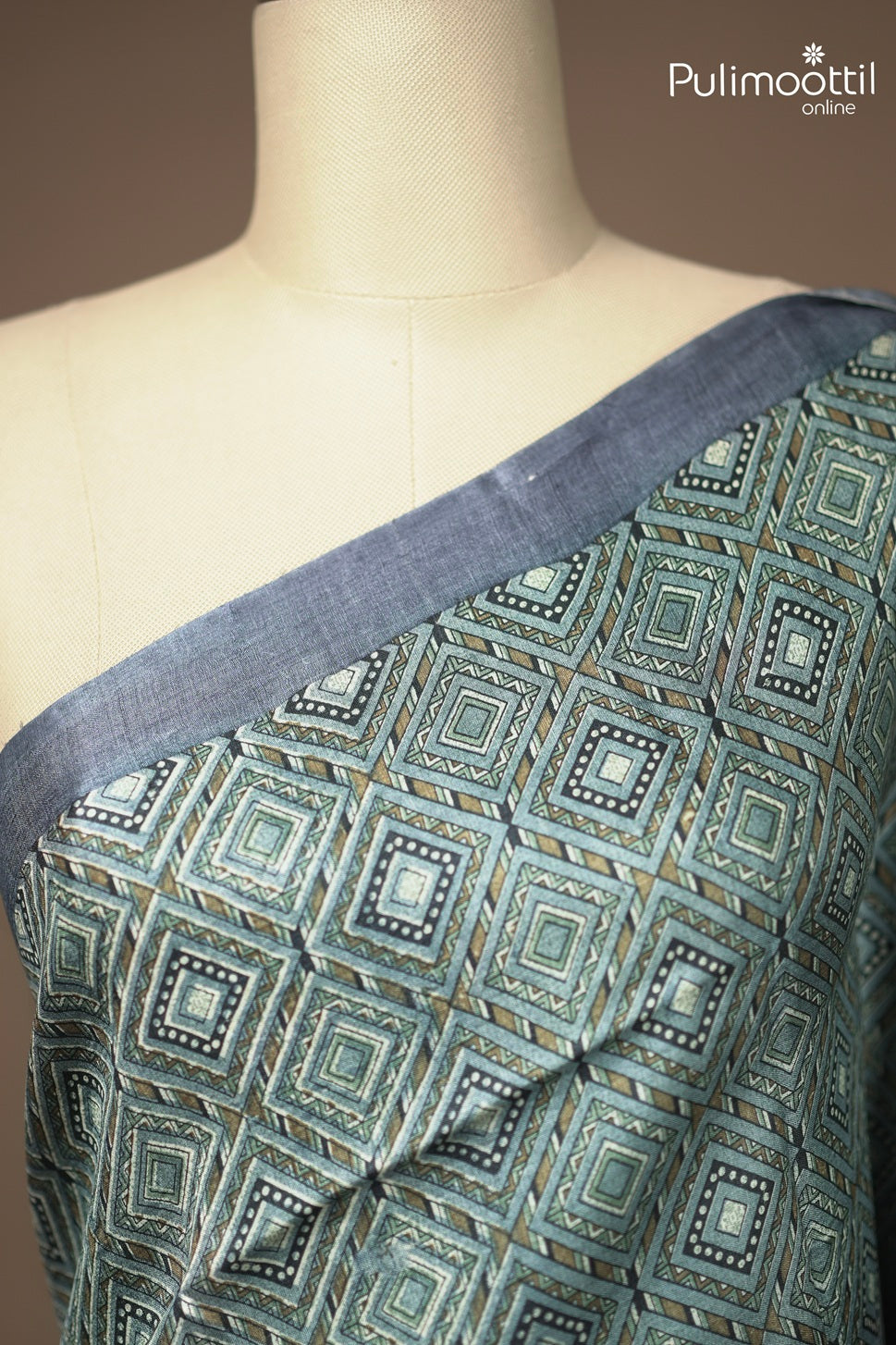 Blue Ash Colour Tussar Silk Saree