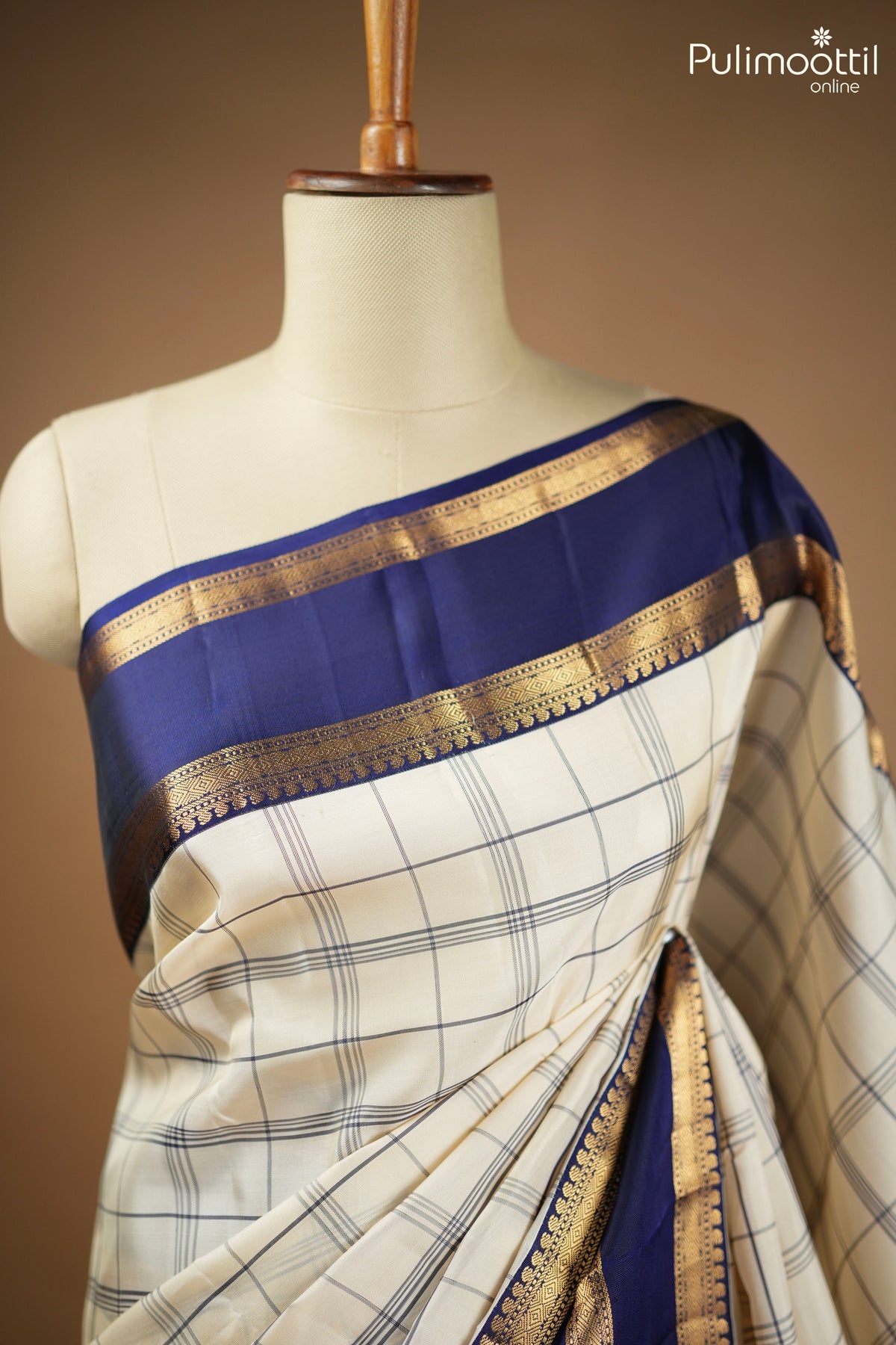 Ivory Colour Kanchipuram Saree