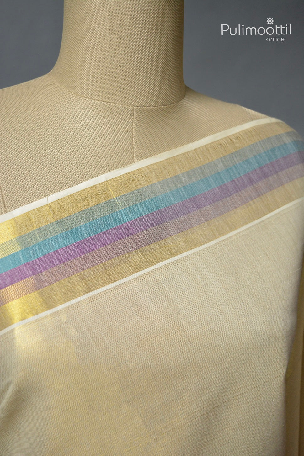 Kerala Traditional Golden Tissue Set Saree