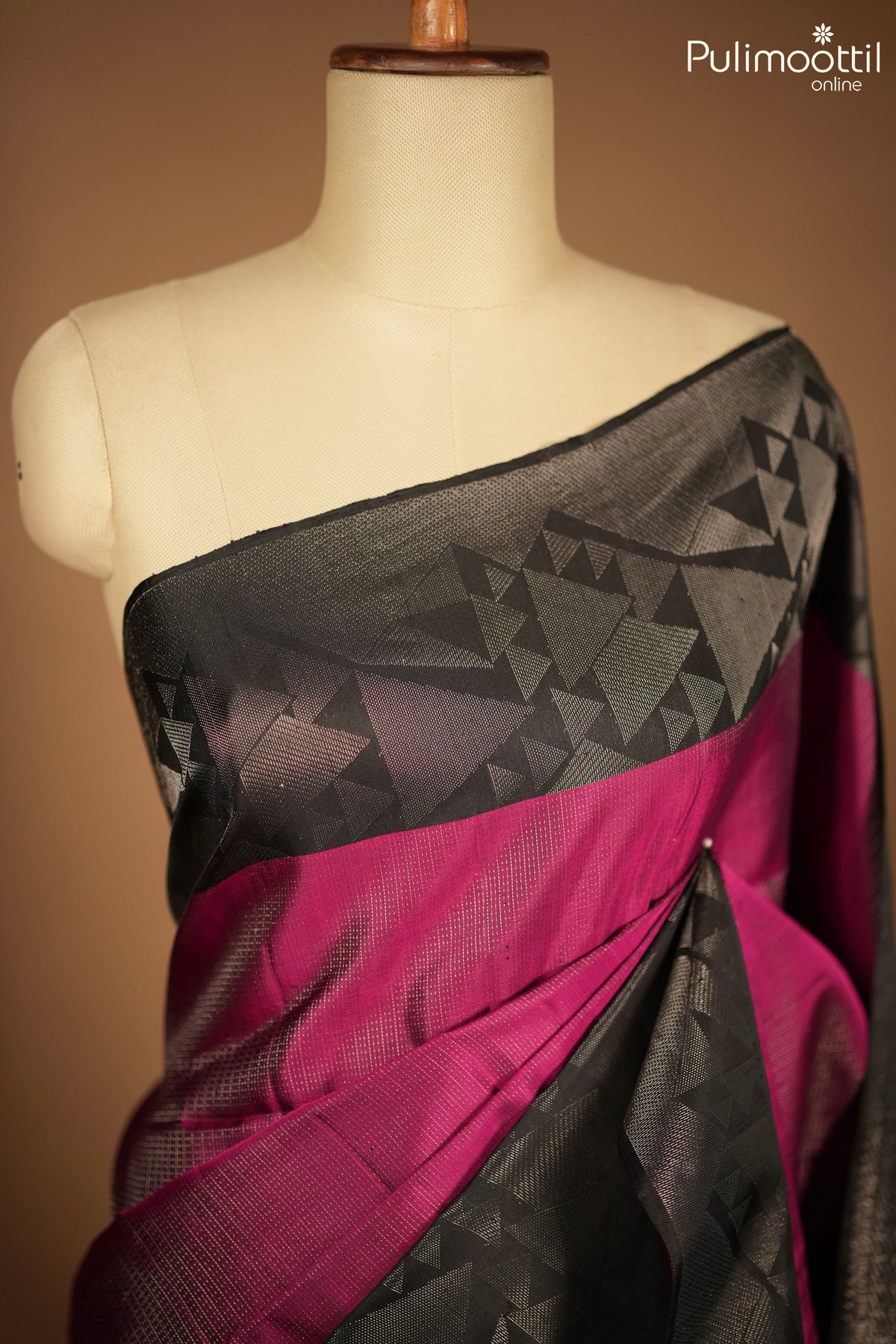 Dark Magenta Color Kanchipuram Designer Silk Saree