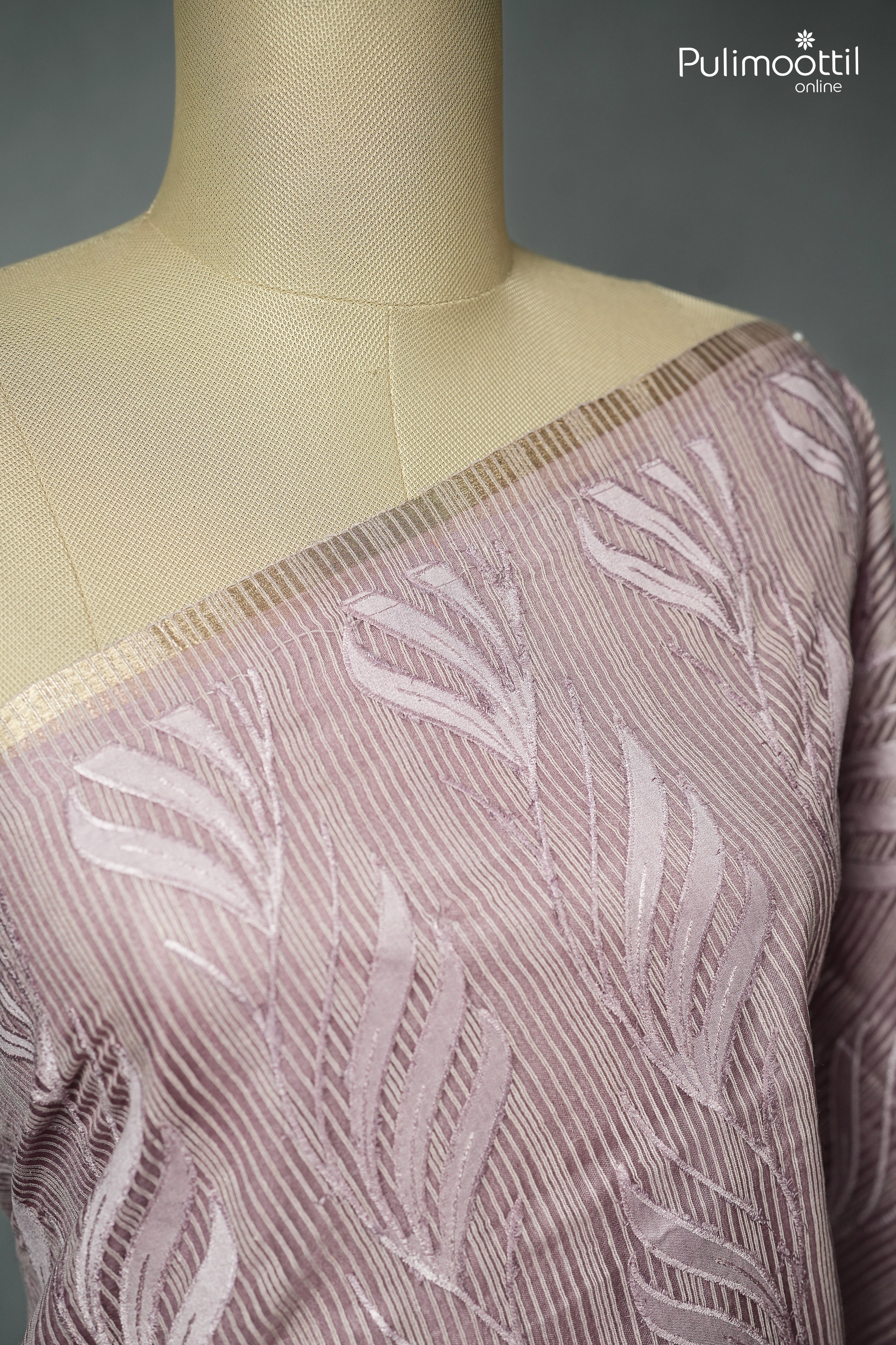 Lavender Colour Semi Tussar Saree