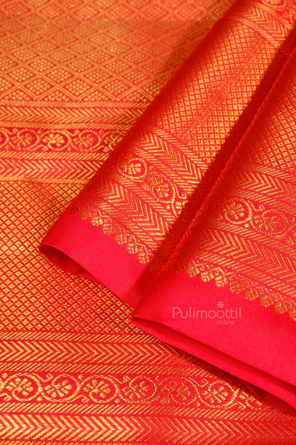 Red Colour Pure Kanchipuram Bridal Saree