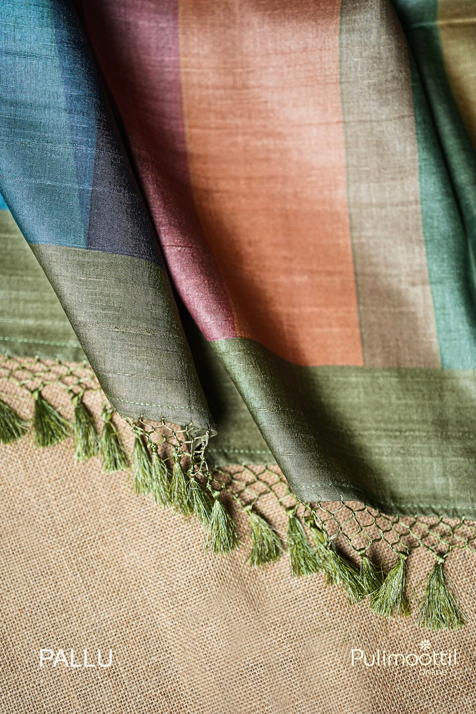Multicolour Tussar Silk Saree