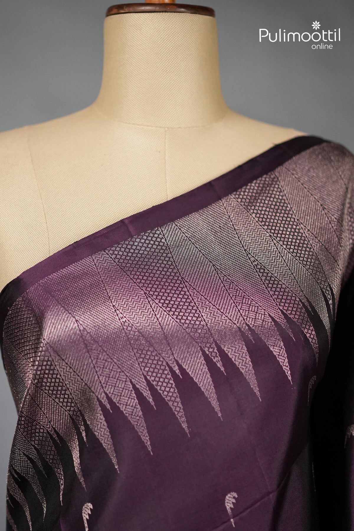 Dark Violet Colour Kanchipuram Soft Silk Saree