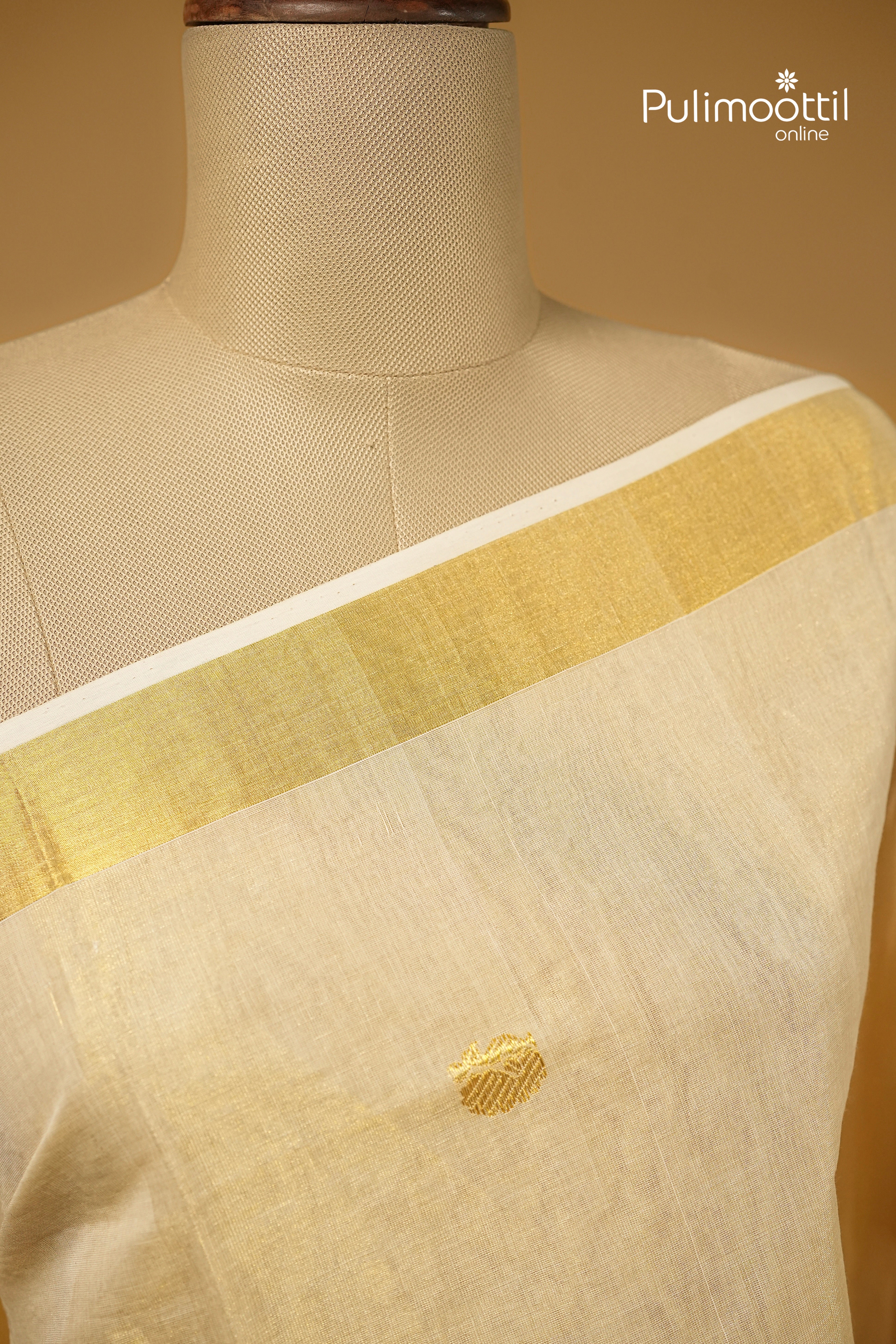 Kerala Traditional Golden Tissue Handloom Set Saree