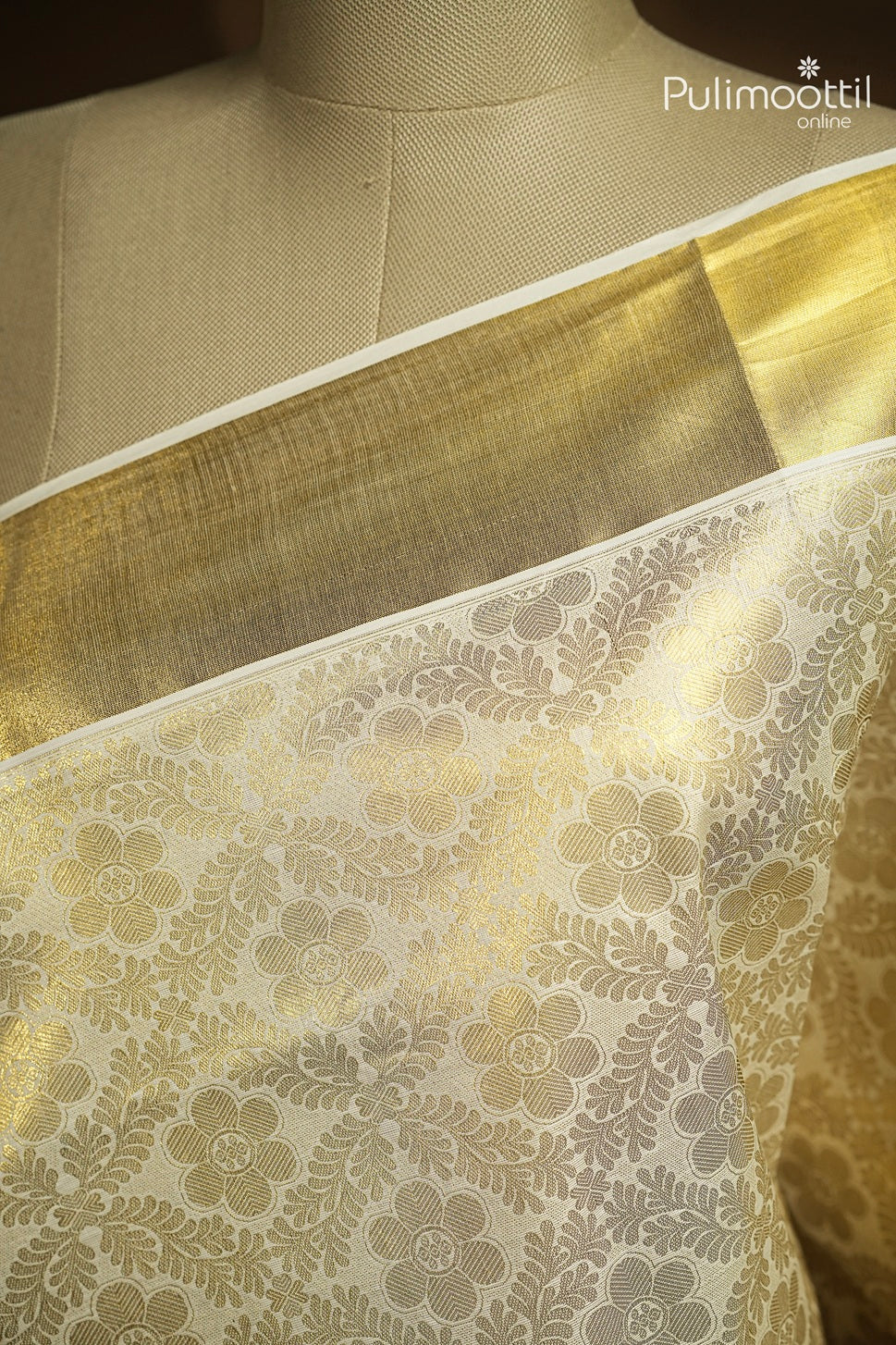 Kerala Traditional Golden Tissue Set Saree
