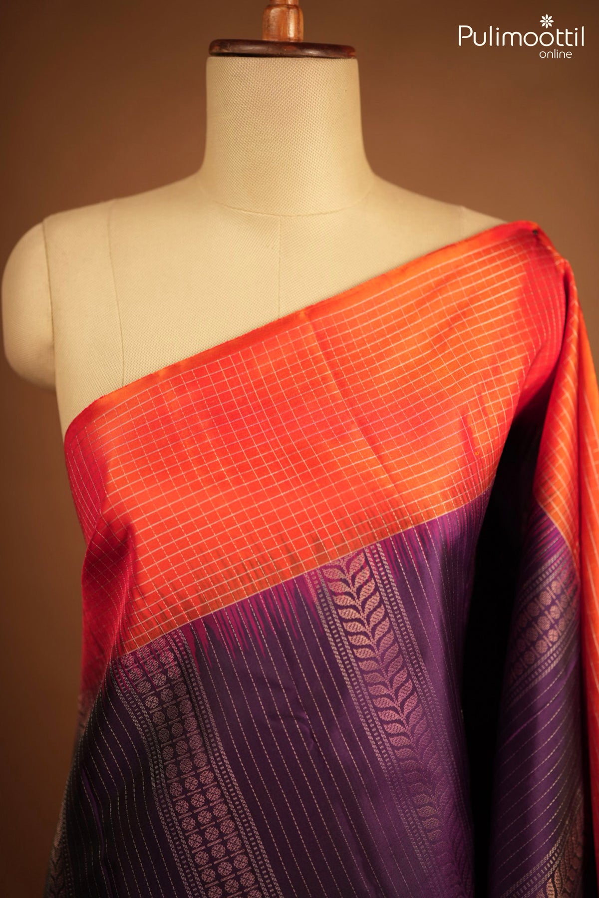 Dark Violet Colour Kanchipuram Designer Saree