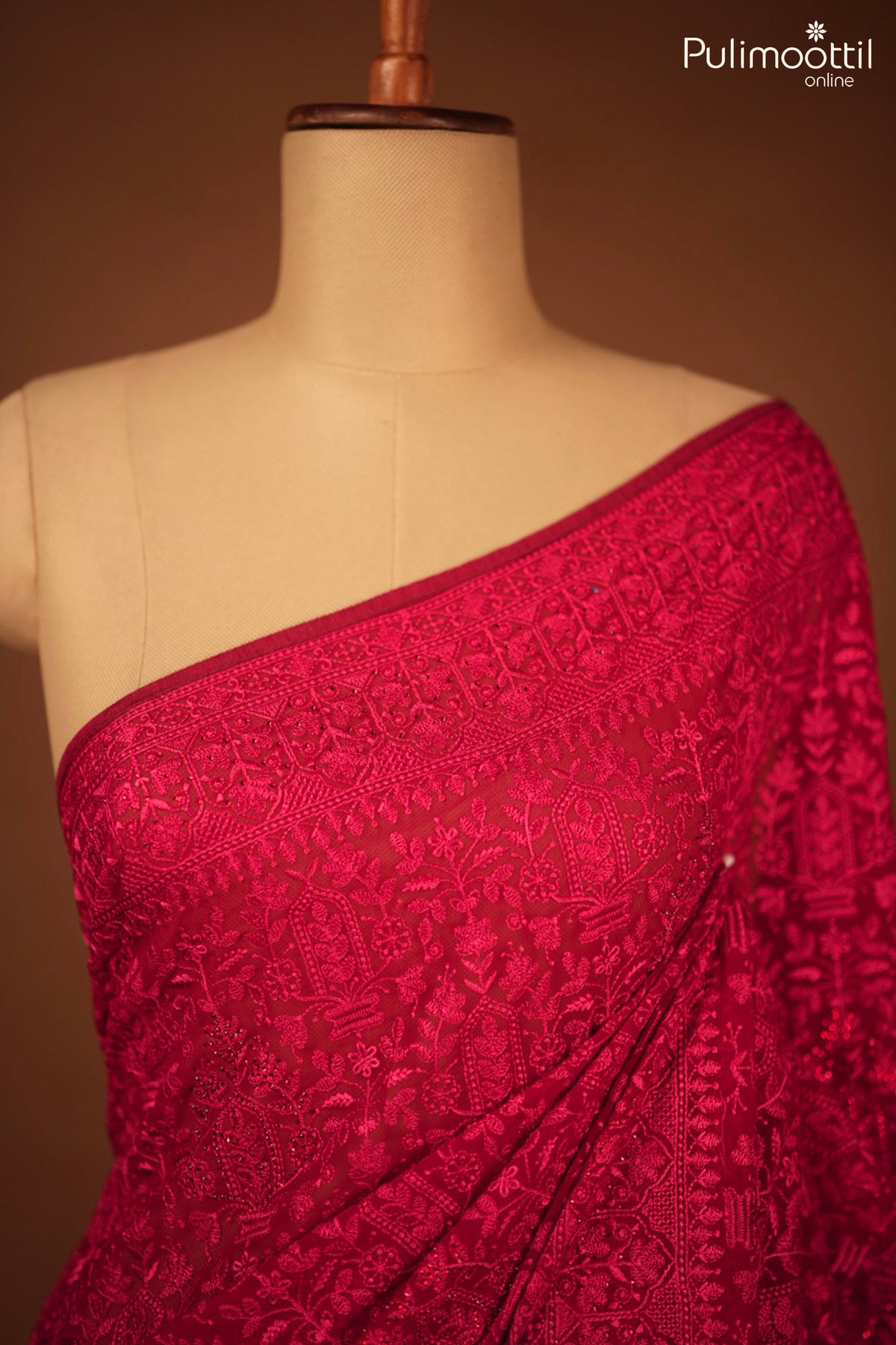 Red Color Georgette Fancy Saree