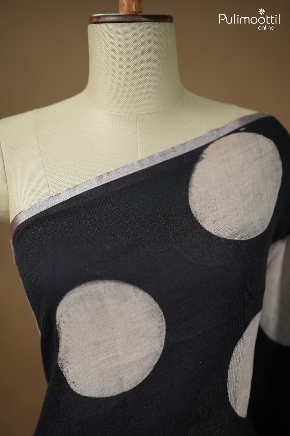 Black Colour Linen Saree